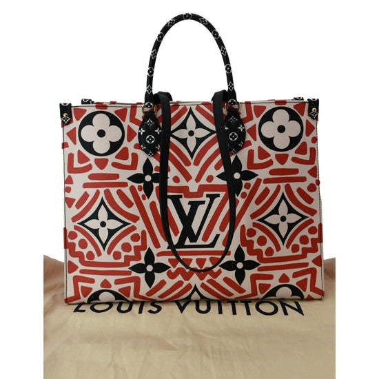 Louis Vuitton Monogram Giant Crafty Onthego GM in Cream Red