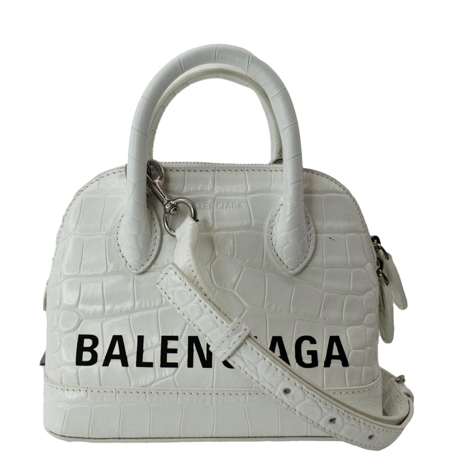 Balenciaga XXS Ville Leather Top Handle Bag White