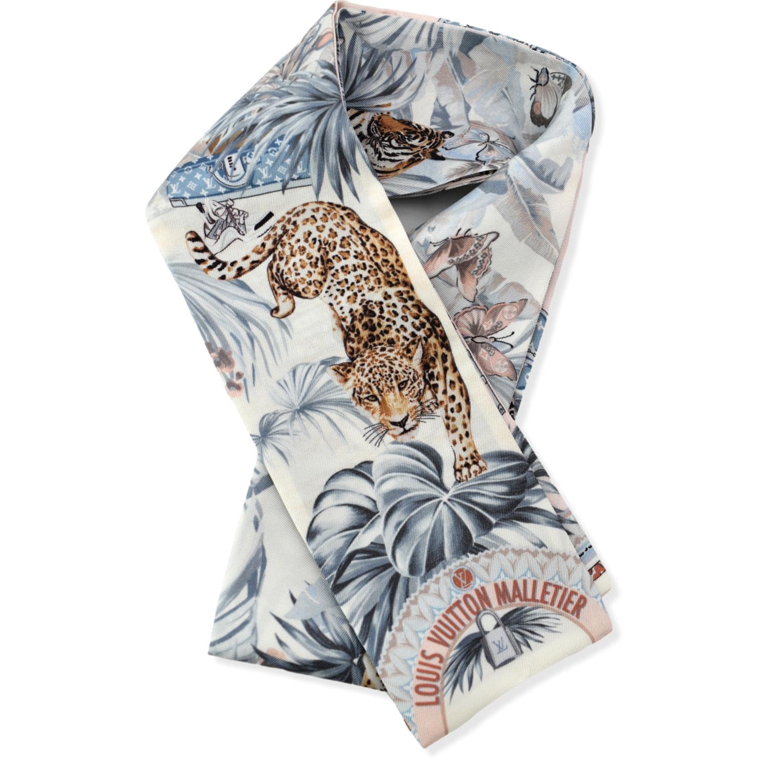 Louis Vuitton Leopard Print Bandeau Silk Scarf