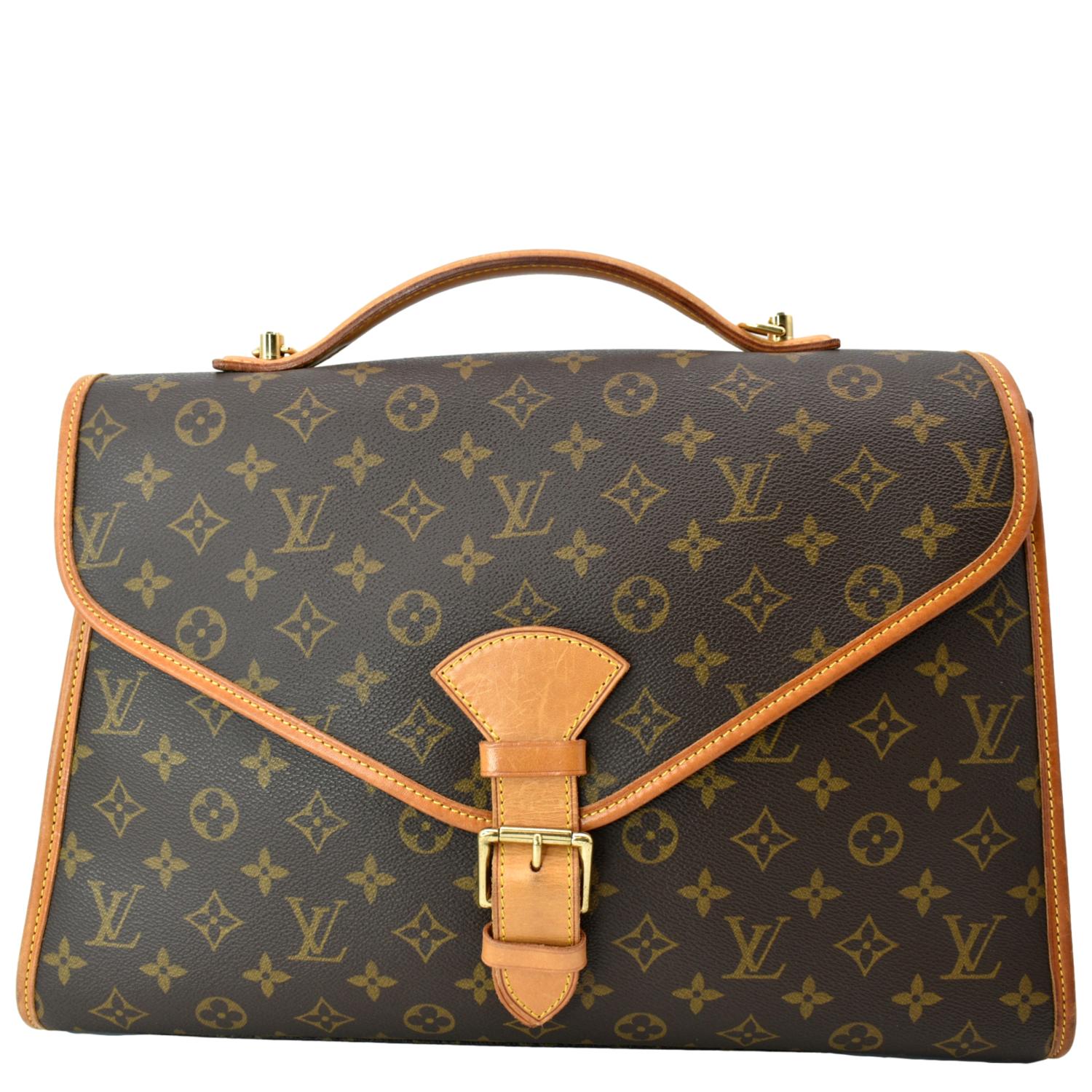 Louis Vuitton Beverly GM Monogram Canvas Briefcase Crossbody Bag Brown