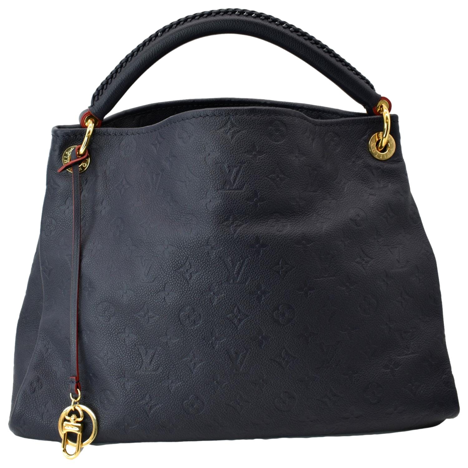 LOUIS VUITTON Artsy MM Empreinte Leather Shoulder Bag Navy Blue