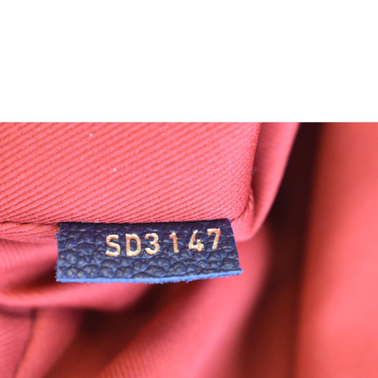 Louis Vuitton Ponthieu Handbag Monogram Empreinte Leather MM Blue