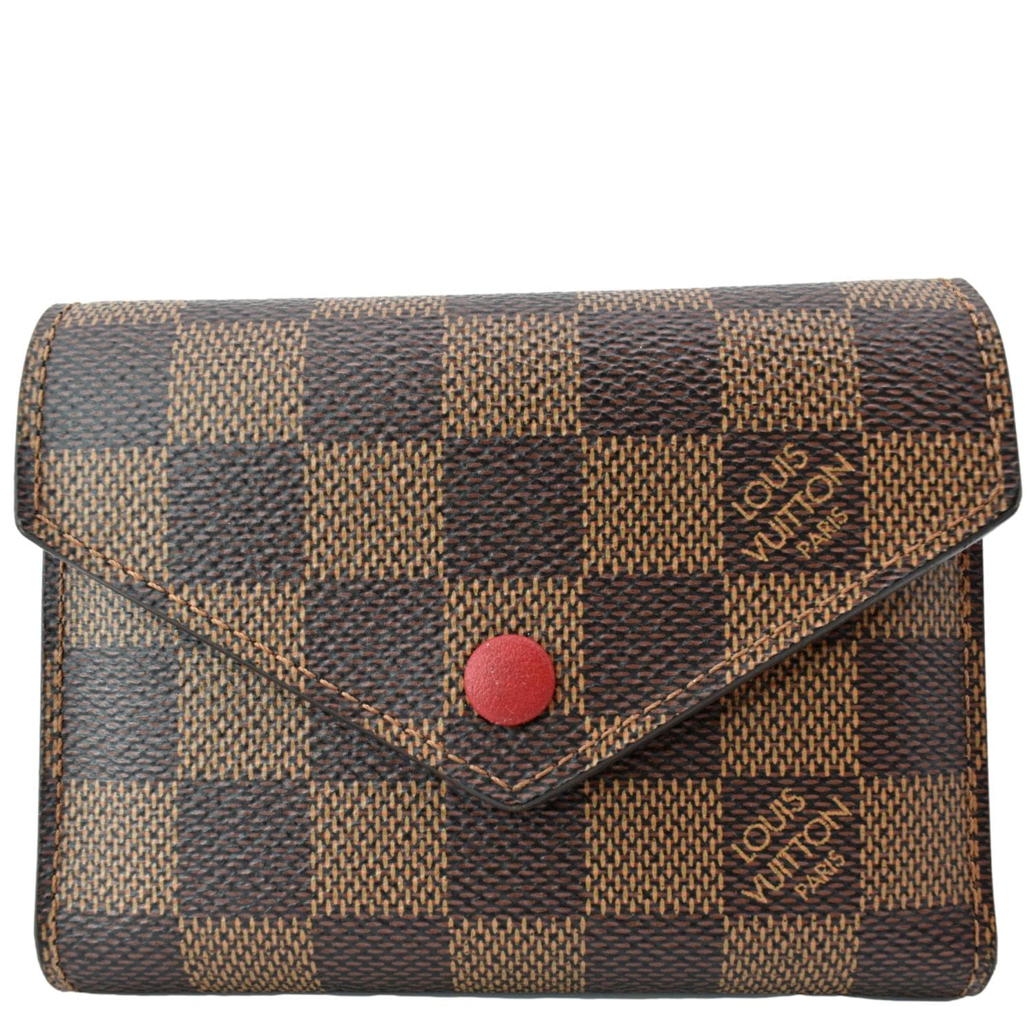 LOUIS VUITTON Victorine Damier Ebene Wallet Brown