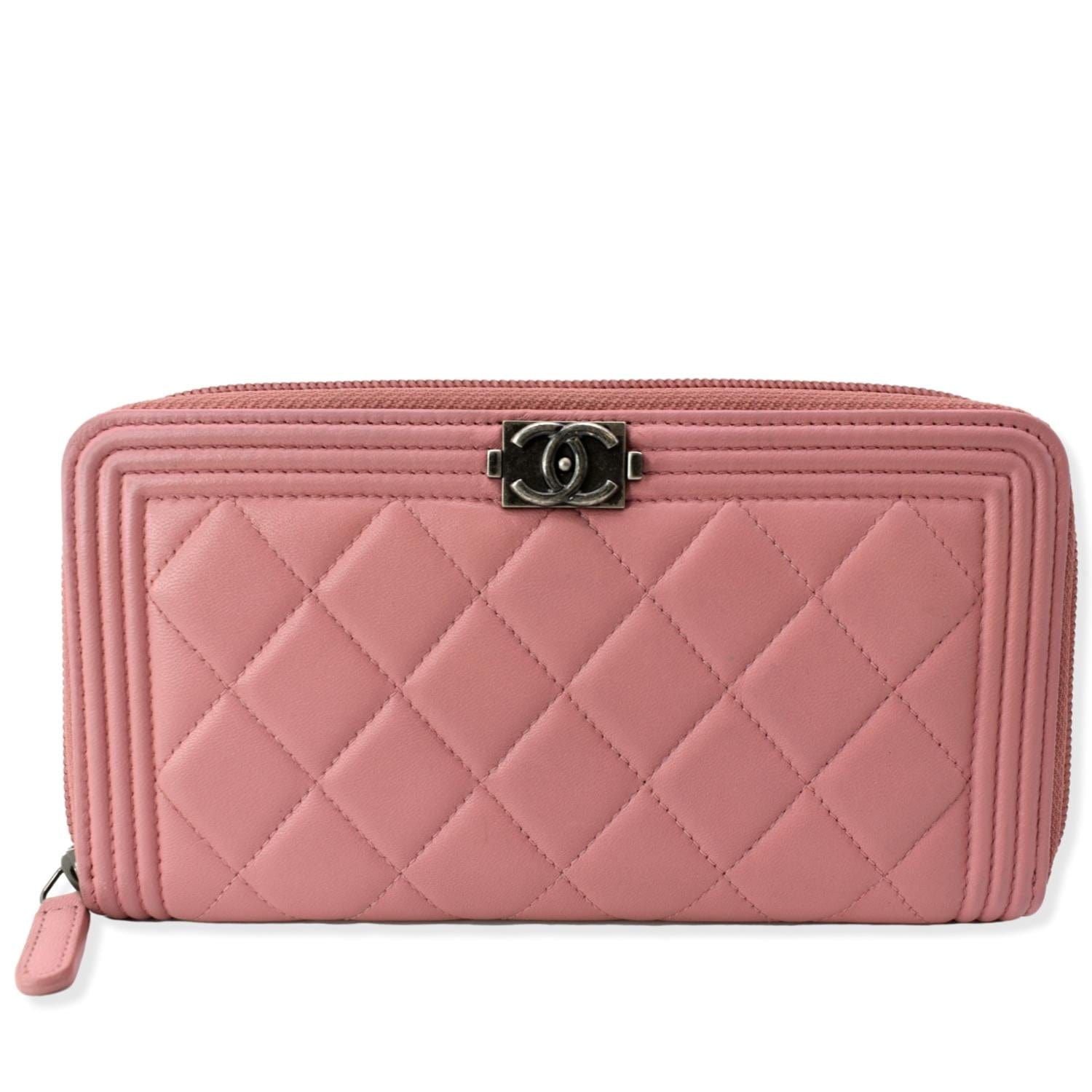 Chanel Caviar Zip Wallet in Pink