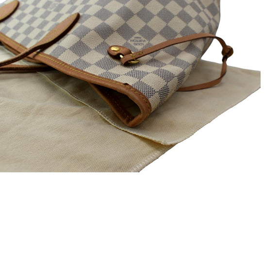 Louis Vuitton Neverfull MM Azur White Leather ref.169877 - Joli Closet
