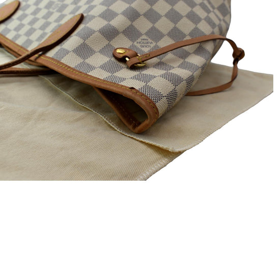 Louis Vuitton Neverfull MM Azur White Leather ref.165364 - Joli Closet