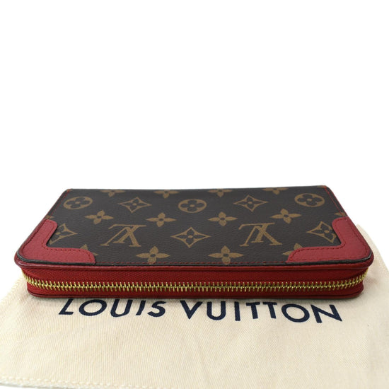 LOUIS VUITTON Retiro Monogram Canvas Zippy Wallet Cerise Red