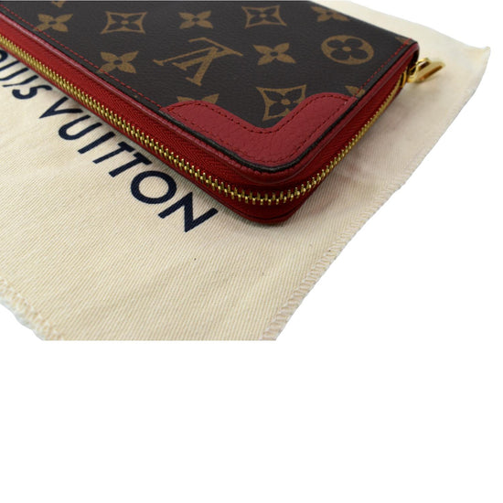 LOUIS VUITTON Retiro Monogram Canvas Zippy Wallet Cerise Red