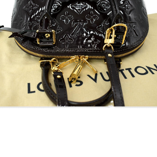 Louis Vuitton Alma MM Amarante black / Purple Vernis Leather - Handbagholic