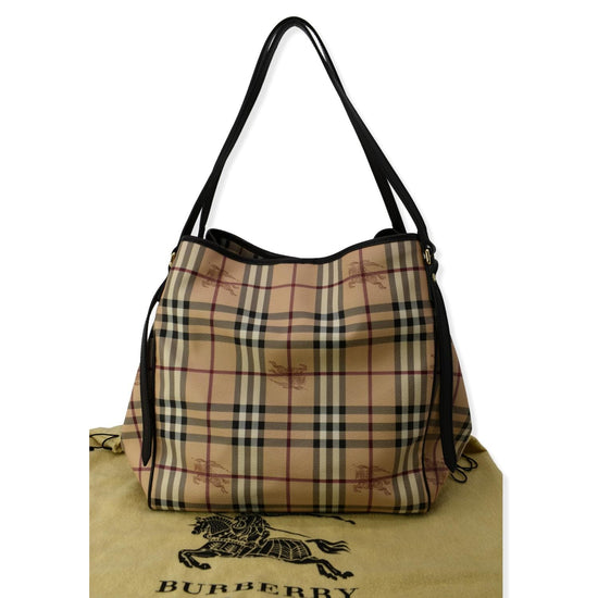 Brown Burberry Haymarket Check Canterbury Tote Bag