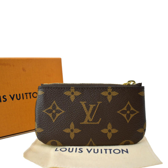 Louis Vuitton Pochette Cles Monogram Orange Black in Canvas with