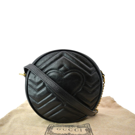 Gucci Mini GG Marmont Round Shoulder Bag Gold (550154)