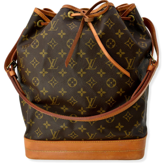 LOUIS VUITTON Large Noe Monogram Canvas Shoulder Bag Brown