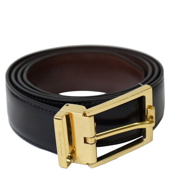 Salvatore Ferragamo Buckle Reversible Belt Black/Mint Size 34