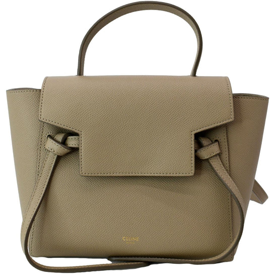 Celine Light Taupe Leather Mini Belt Top Handle Bag – STYLISHTOP