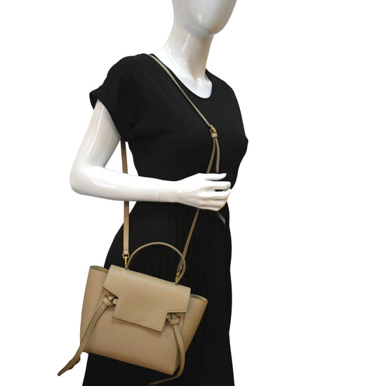 Celine belt bag nano handbag color light taupe shoulder leather from japan