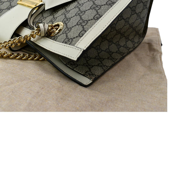 Gucci Medium GG Supreme Padlock Shoulder Bag 479197 White Cloth ref.894826  - Joli Closet