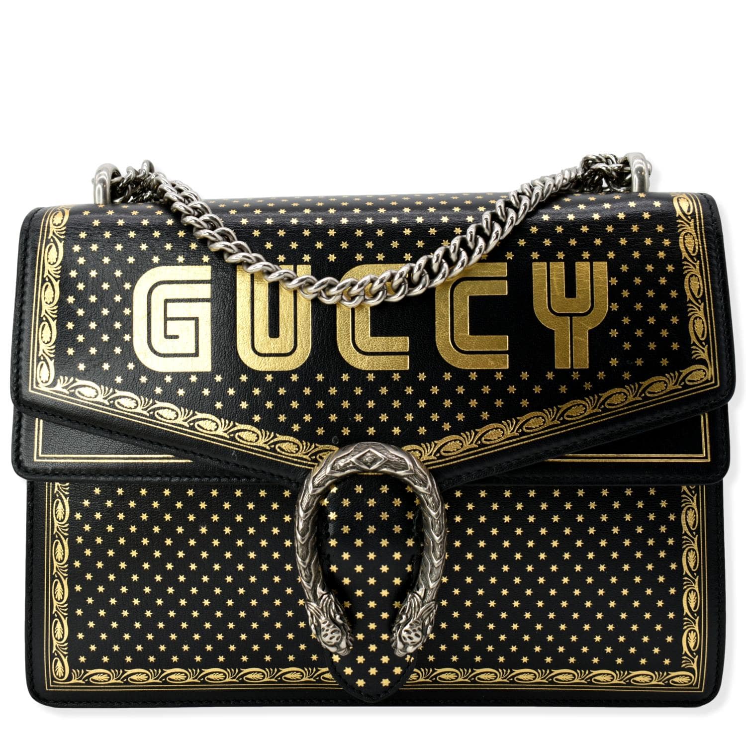 Gucci White Calfskin Leather Star Printed Star Printed GUCCY