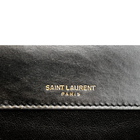 SAINT LAURENT Smooth Calfskin Monogram Medium Sulpice Shoulder Bag Black  1233267