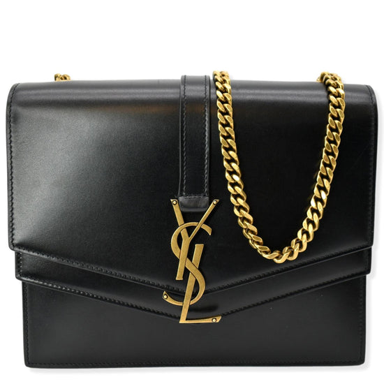 Saint Laurent Medium Studded Monogramme Sulpice Chain Bag in Black