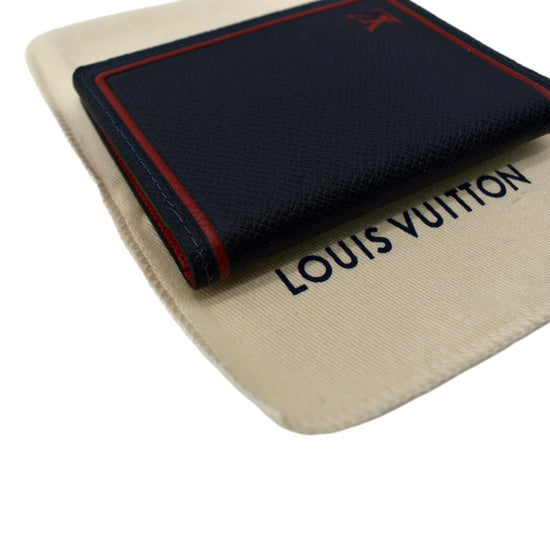 LOUIS VUITTON Louis Vuitton Organizer de Poche Taiga Card Case M63408 Blue  Marine