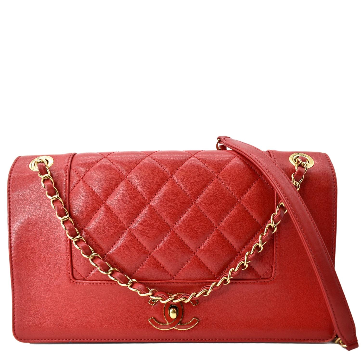 Rare Vintage CHANEL Red Flap Bag at Rice and Beans Vintage