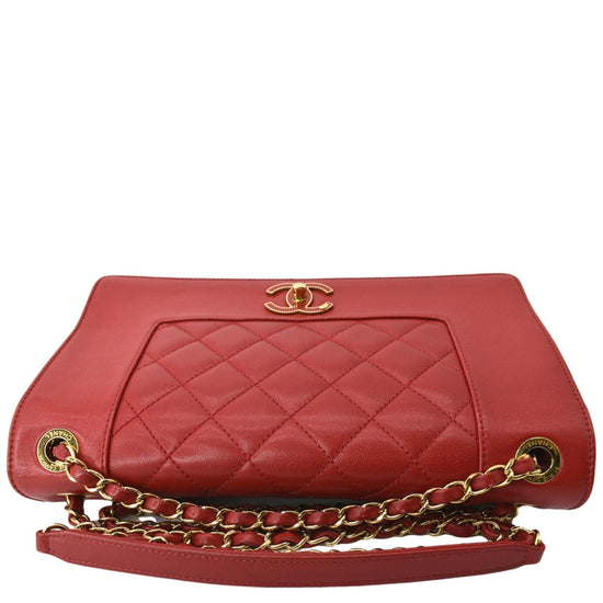 CHANEL Mademoiselle Vintage Flap Sheepskin Leather Shoulder