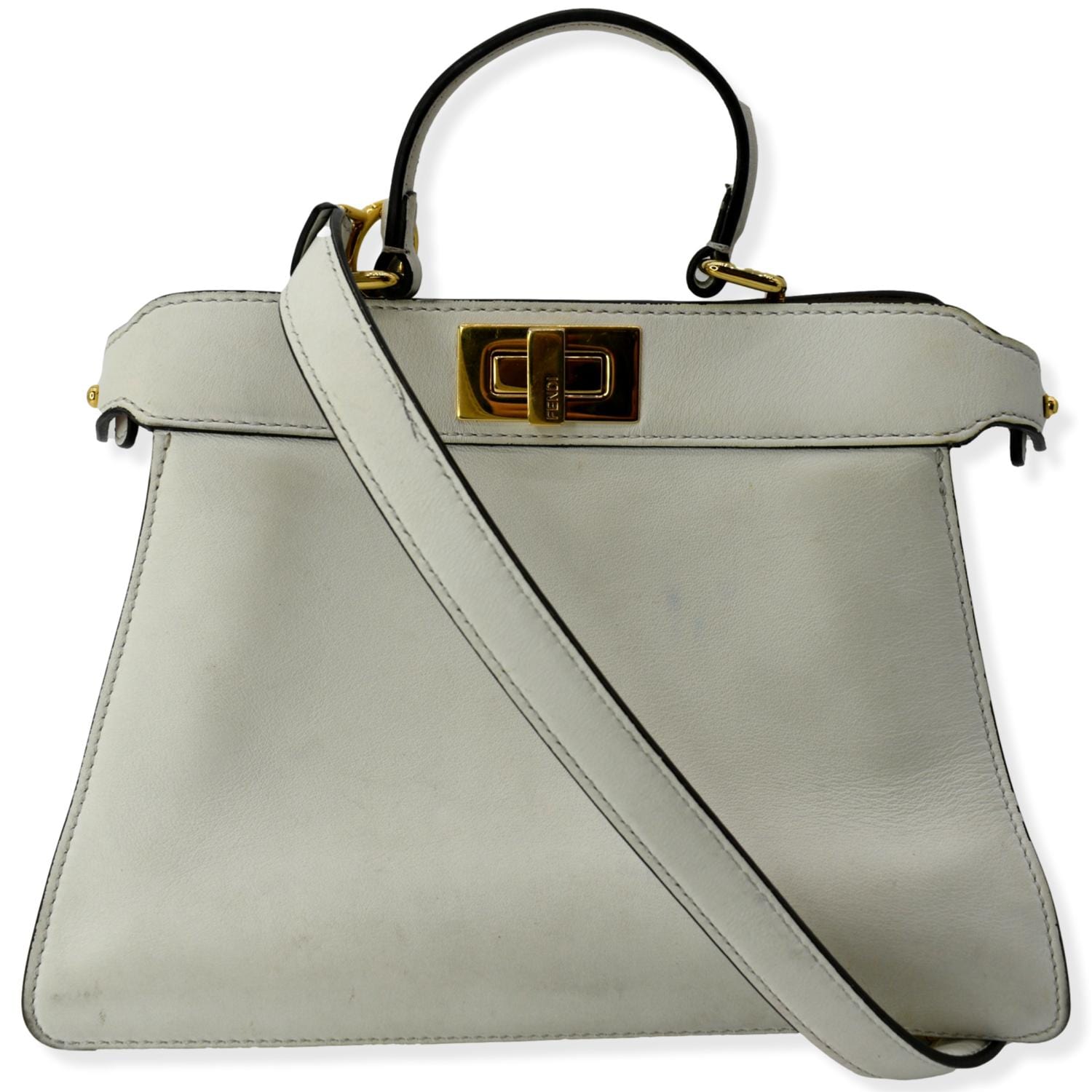 FENDI: Peekaboo ISeeU Small bag in leather - Tobacco