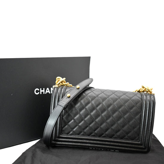 Chanel Medium Boy Flap Calf Leather Shoulder Bag Black