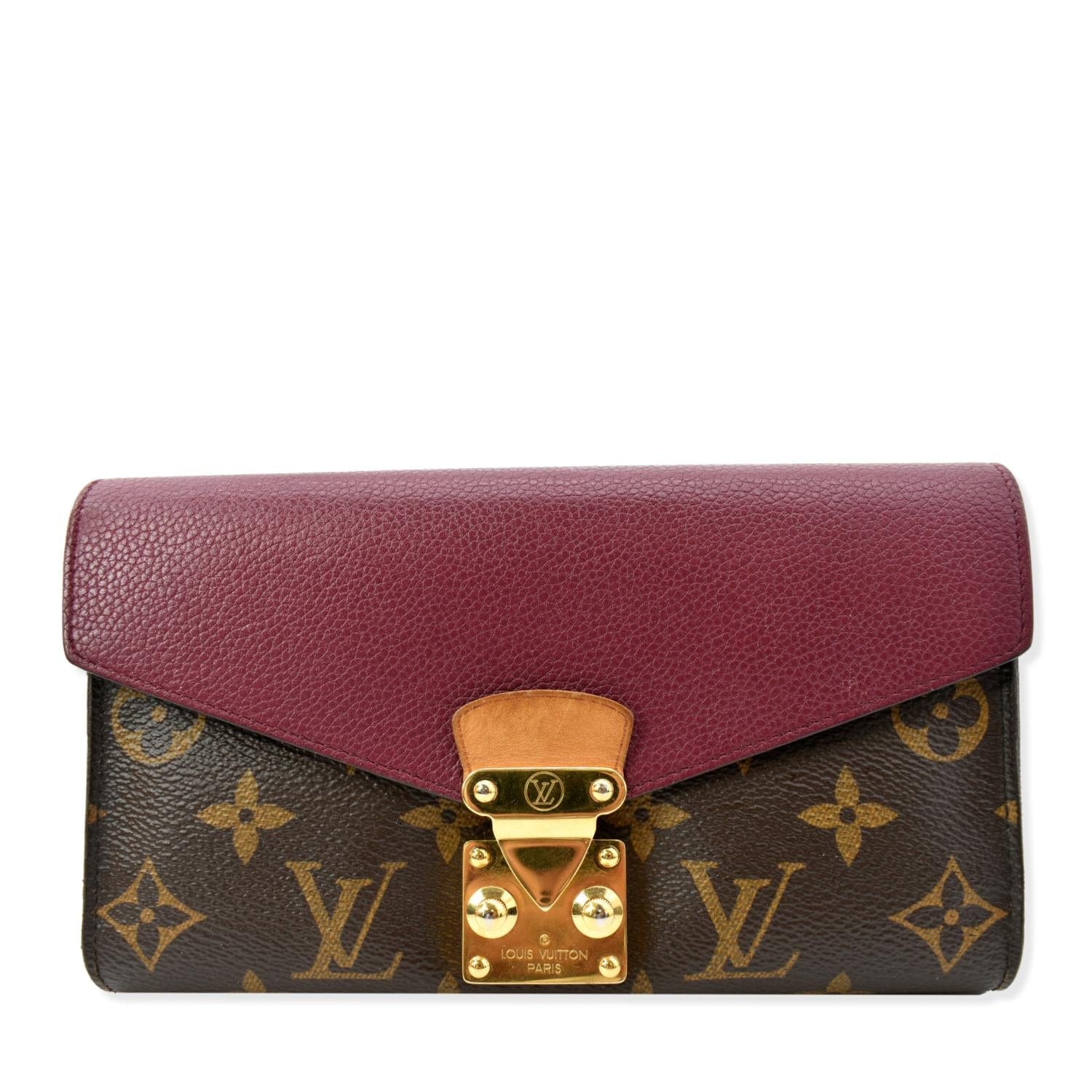 LOUIS VUITTON Pallas Monogram Canvas Pallas Wallet Brown