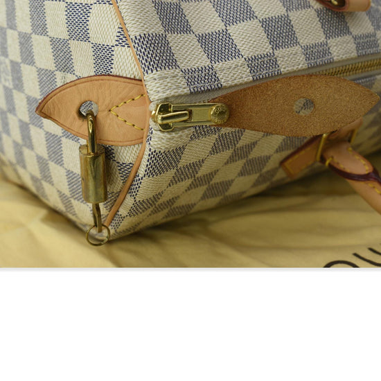 Louis Vuitton Damier Azur Canvas Speedy 35 Tote Bag – On Que Style