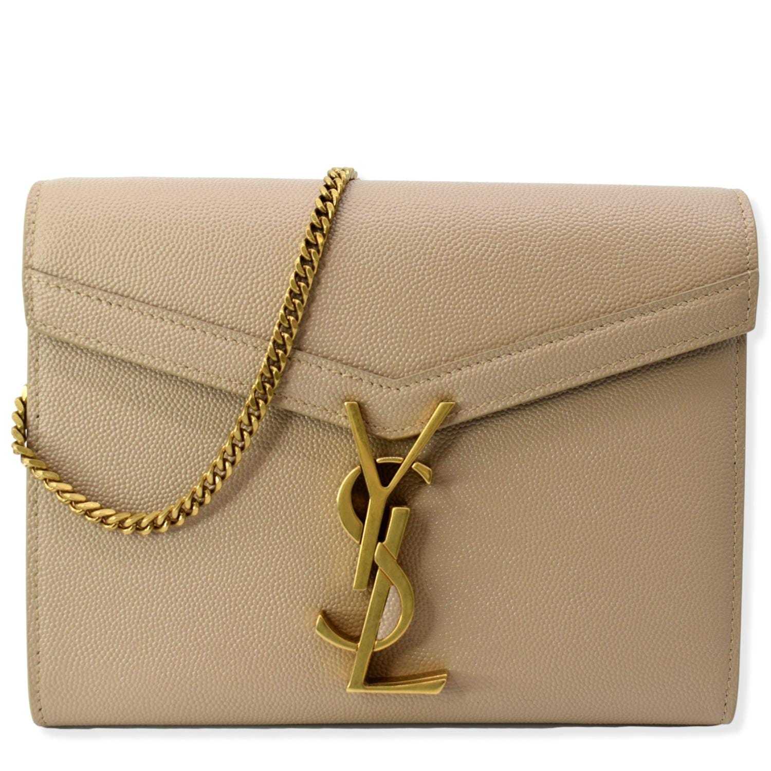 SAINT LAURENT Grain De Poudre Uptown Pouch Dark Beige 1284996