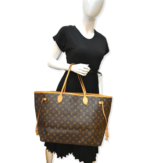 Louis Vuitton Neverfull GM Monogram Canvas Tote Bag Brown