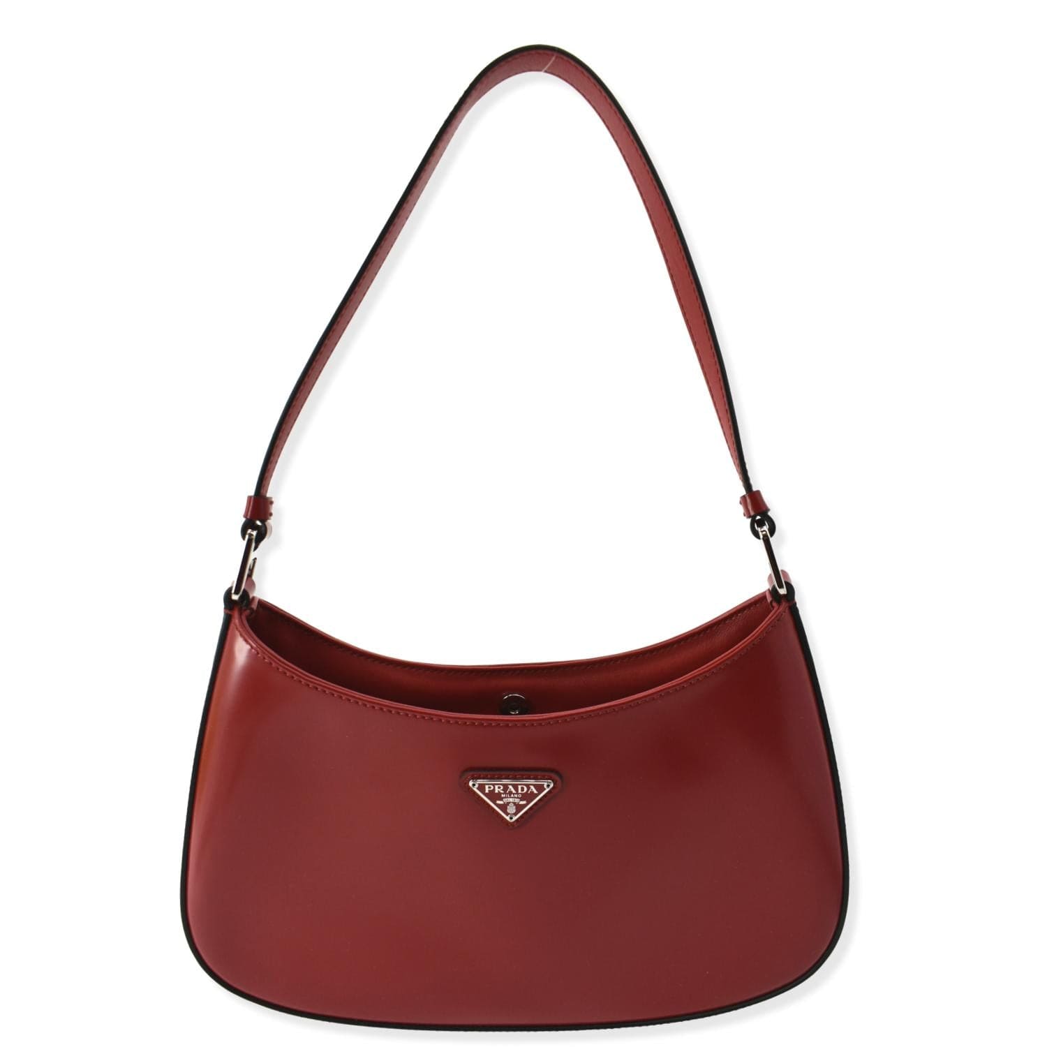 Prada Red brushed leather shoulder bag