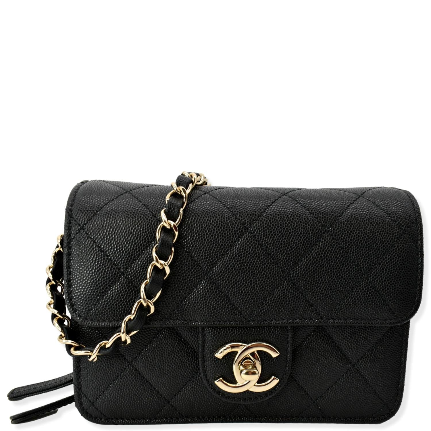 CHANEL Caviar Quilted Long Flap Wallet Black 1297992