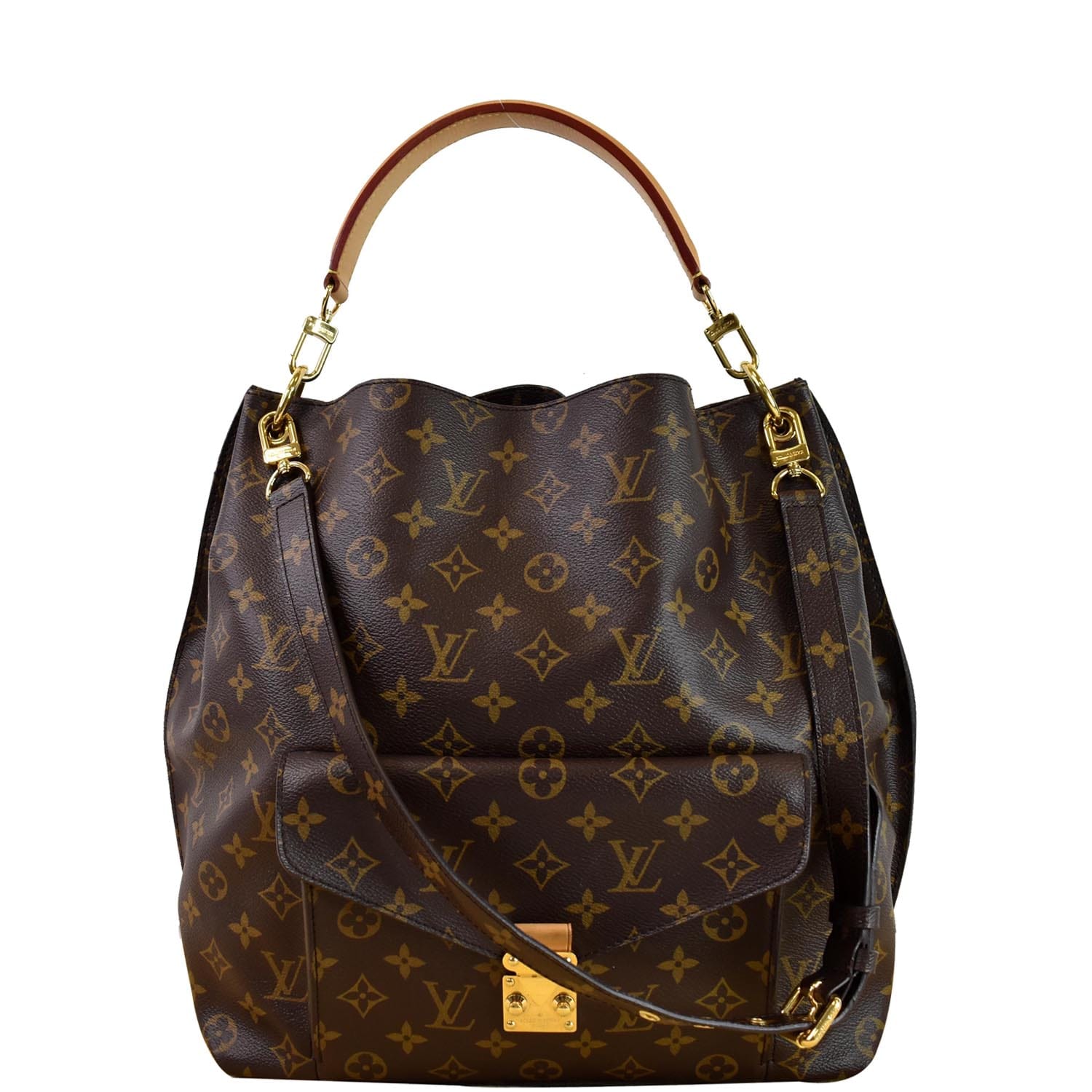 LOUIS VUITTON Metis Monogram Canvas Hobo Shoulder Bag Brown