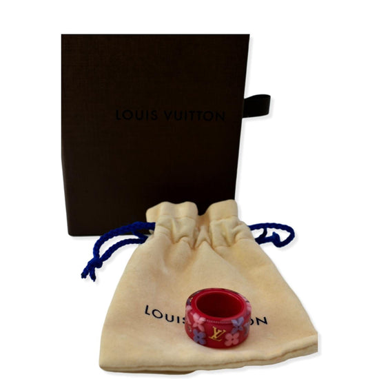 NEW LOUIS VUITTON RING INCLUSION MONOGRAM LV SIZE 53 RESIN PINK RING  ref.784673 - Joli Closet