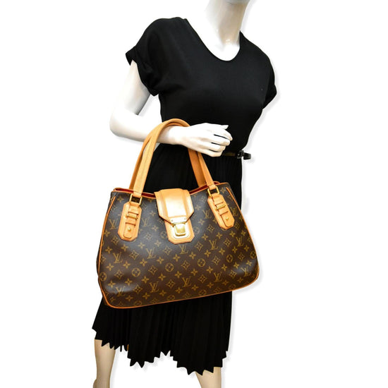 LOUIS VUITTON Griet Monogram Canvas Tote Bag Brown