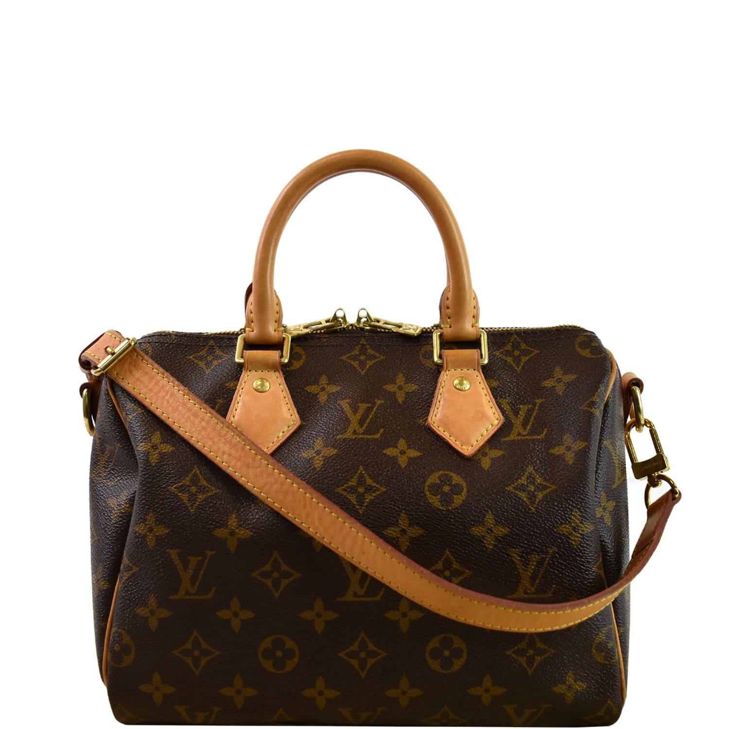 LOUIS VUITTON Speedy 25 Bandouliere Monogram Canvas Shoulder Bag Brown