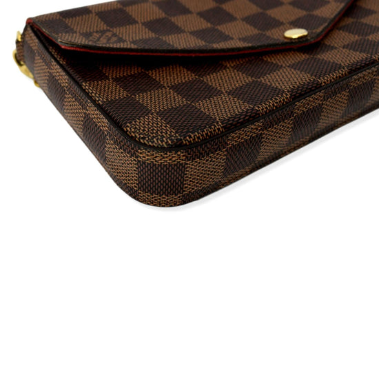 Louis Vuitton Brown, Pattern Print Damier Ebene Pochette Felicie