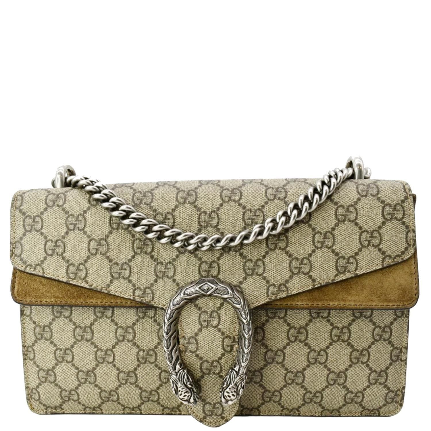 Dionysus small shoulder bag in beige and white Supreme canvas