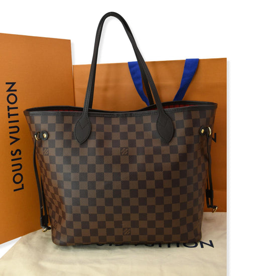 NEW! Louis Vuitton Damier Ebene Canvas Neverfull MM Tote-Clutch
