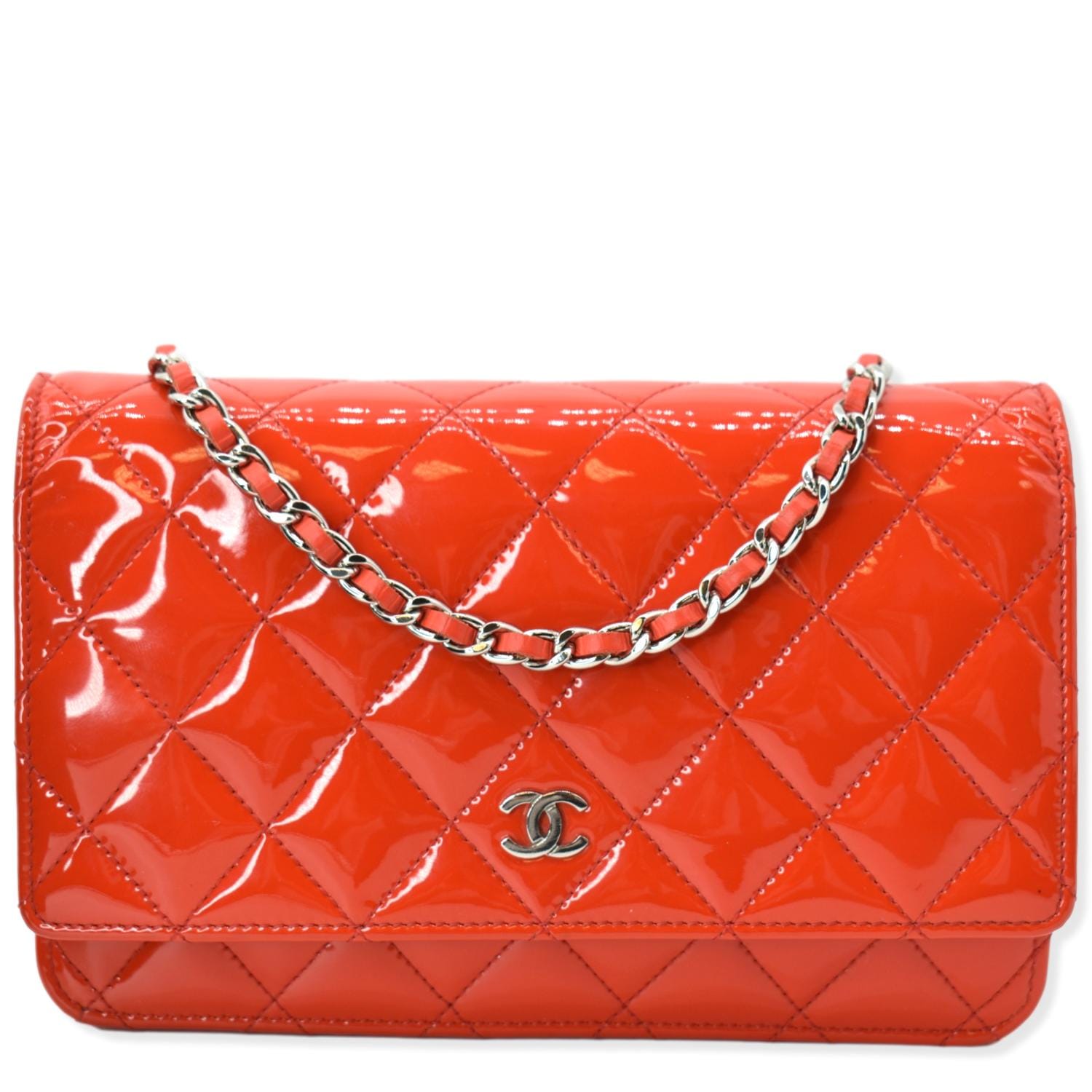 CHANEL 19 CC WOC Leather Wallet On Chain Crossbody Bag Pink