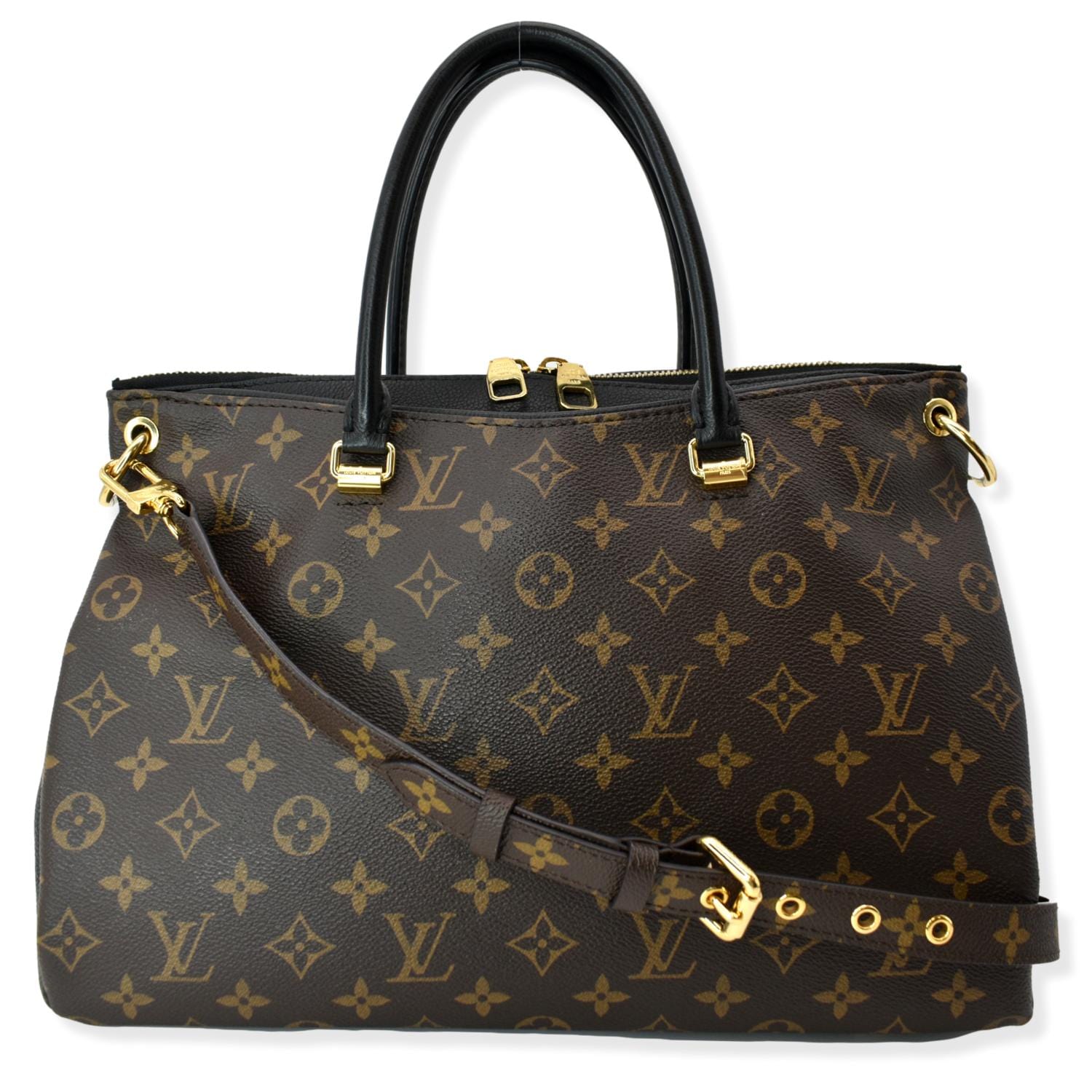 LOUIS VUITTON Pallas Monogram Canvas Shoulder Bag Brown