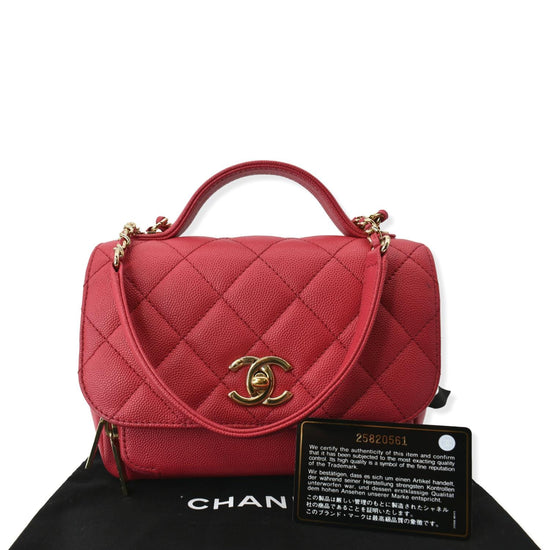 CHANEL Caviar Quilted Small Business Affinity Shopping Bag Red 1306927