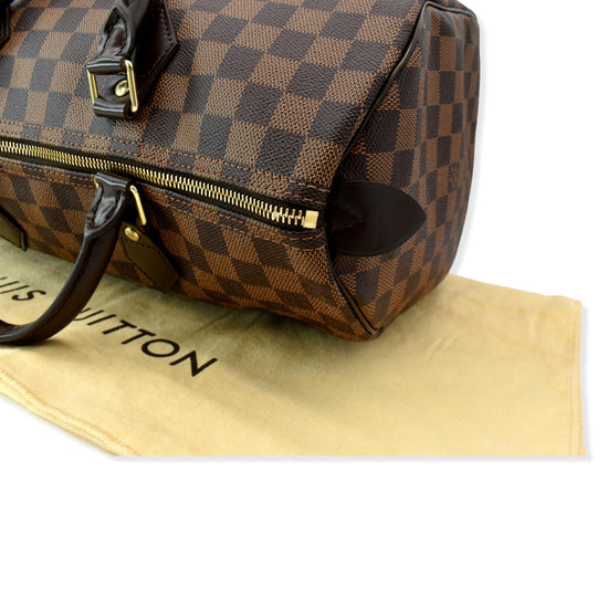 Louis Vuitton Speedy 35 Damier Ebene Satchel Bag Brown