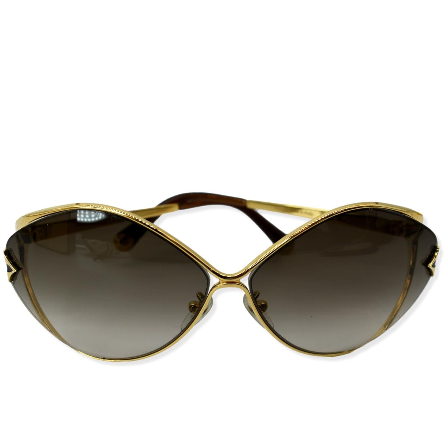 Louis Vuitton Women's Yellow Glitter Round Sunglasses For Sale at 1stDibs