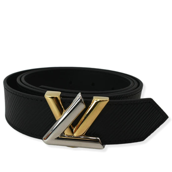 Authentic Louis Vuitton Blue Epi Leather Belt With Gold-brass 