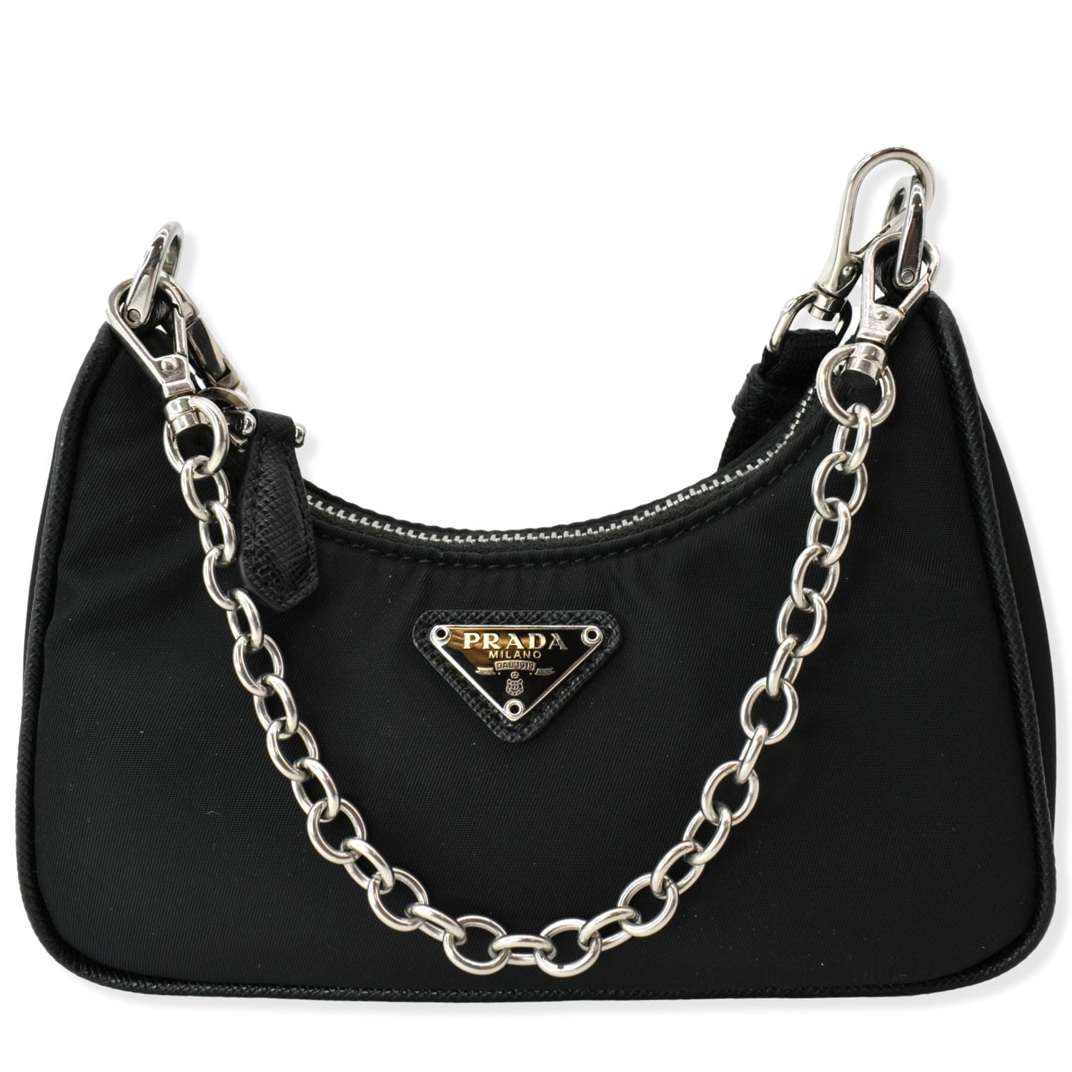 Prada Nylon Shoulder Bag with Chain Handle