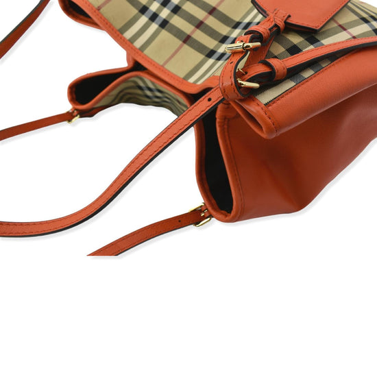 Burberry // Haymarket Check & Orange Leather Canterberry Tote Bag – VSP  Consignment